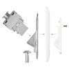 Комплект от 4 RJ45 10G двойни мрежови контакта с 8 щепсела CAT 6A, Kwmobile, бял, метал, 45360.03