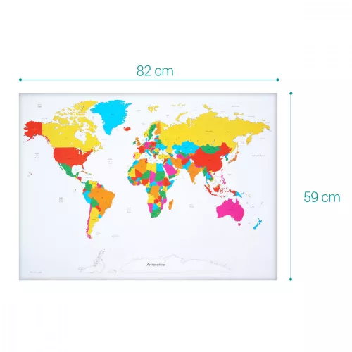 Карта на света за туристически дестинации, 82 x 59 см, 47795.02