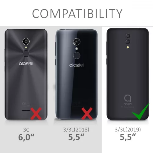 Калъф за Alcatel 3 (2019) / 3L (2019), текстилен, сив, 48095.22