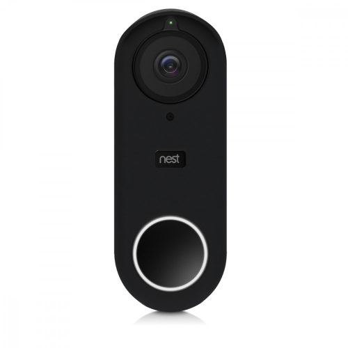 Защитен капак за Nest Hello Video Doorbell, Kwmobile, черен, силикон, 48246.01