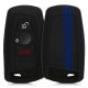 Калъф за автомобилен ключ за BMW - 3 бутона - Keyless Go, kwmobile, силикон, черен / син, 41730.29