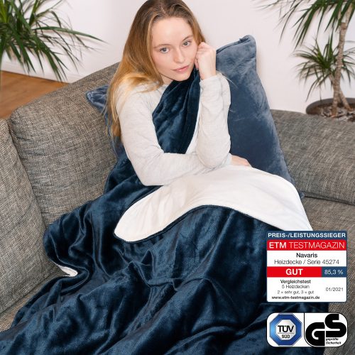 Нагреваемо електрическо одеяло Navaris 180 x 130 см, 45274.08.01