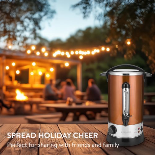 Fierbator vin fiert si apa calda Navaris, 10 L, 1650 W, serviciu bauturi, auriu, metal