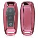 Капак за автомобилен ключ за Ford - 3 бутона, силикон, розов, 48985.93