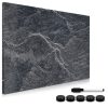 Tabla magnetica Navaris, 60x40 cm, piatra neagra, marker si 5 magneti, negru, MDF