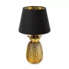 Lampa de masa Navaris, design ananas, 40 cm, soclu E27, ambient interior, negru/auriu, ceramica