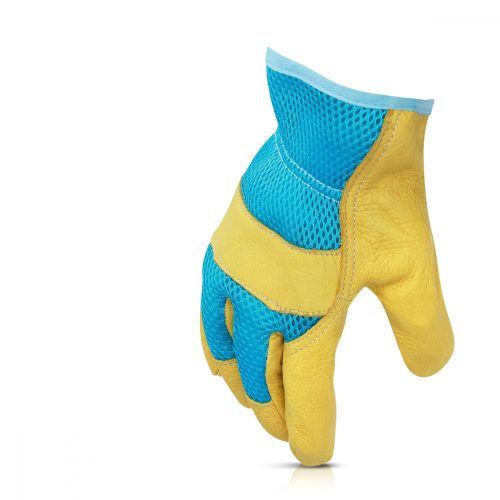 Градински ръкавици Navaris от естествена кожа, размер L, 3D плат, 49175.3