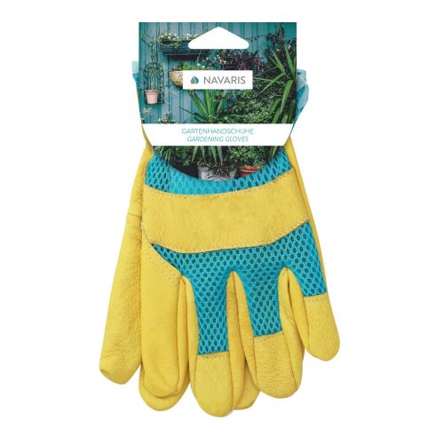 Градински ръкавици Navaris от естествена кожа, XL размер, 3D плат, 49175.4