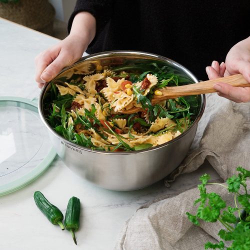 Комплект 3 купи от неръждаема стомана с капак, Navaris, сребрист, 3 размера: 16 см, 20 см, 24 см, 49210.03.50