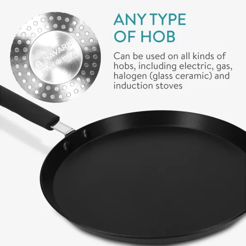 Tigaie pentru clatite Navaris, 26 cm, non-adeziv, pentru toate suprafetele de gatit, 49546.01