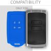 Капак за автомобилен ключ за Renault / Dacia - 4 бутона - Keyless Go, силикон, син, 48035.04
