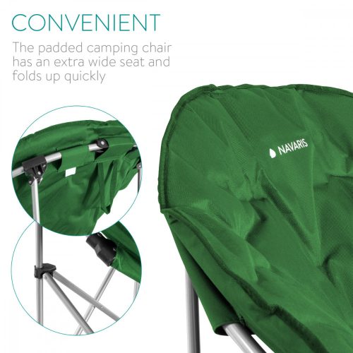 Сгъваем външен стол Navaris, Издържа до 150 кг, Тапициран, Зелен, 45134.1.80