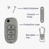 Капак за автомобилен ключ за VW / Skoda / Seat - 3 бутона, набук, сив, 48571.06