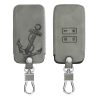 Калъф за автомобилен ключ за Renault / Dacia - 4 бутона - Keyless Go, набук кожа, сив, 48565.07