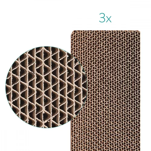 Комплект от 3 дъски за котешки драскотини от 3 41x13x3cm, кафяви, 49837.03