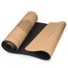 Saltea yoga Navaris Cork, 183x61x0.5 cm, linii de aliniere, aderenta naturala, bej, pluta/TPE