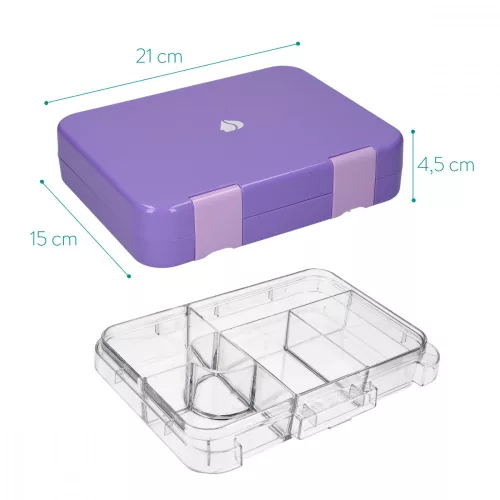 Кутия за обяд Bento Box с различни отделения, 21 x 15 x 4,5 см, 49877.01.38