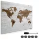 Tabla magnetica Navaris, harta lumii, 70x50 cm, whiteboard si magneti, multicolor, MDF/metal