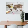 Tabla magnetica Navaris, harta lumii, 70x50 cm, whiteboard si magneti, multicolor, MDF/metal