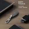 Калъф за автомобилен ключ за Ford - 3 бутона - Keyless Go, kwmobile, набук кожа, сив, 49597.03