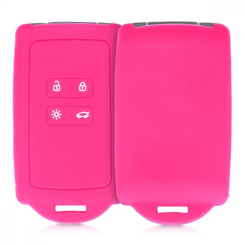 Капак за автомобилен ключ за Renault / Dacia - 4 бутона - Keyless Go, kwmobile, силикон, розов, 48035.08