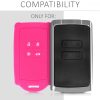 Капак за автомобилен ключ за Renault / Dacia - 4 бутона - Keyless Go, kwmobile, силикон, розов, 48035.08