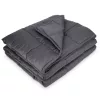 Patura grea Navaris, 135x200 cm, 6.8 kg, cu perle de sticla, gri, sticla/poliester/bumbac
