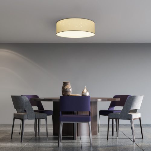 Plafoniera LED Navaris, efect de stele, diam. 40 cm, 22 W, 25.000 h, alb, plastic/metal