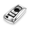 Капак за автомобилен ключ за BMW - 3 бутона - Keyless Go, силикон, сребро, 50978.94