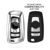 Капак за автомобилен ключ за BMW - 3 бутона - Keyless Go, силикон, сребро, 50978.94