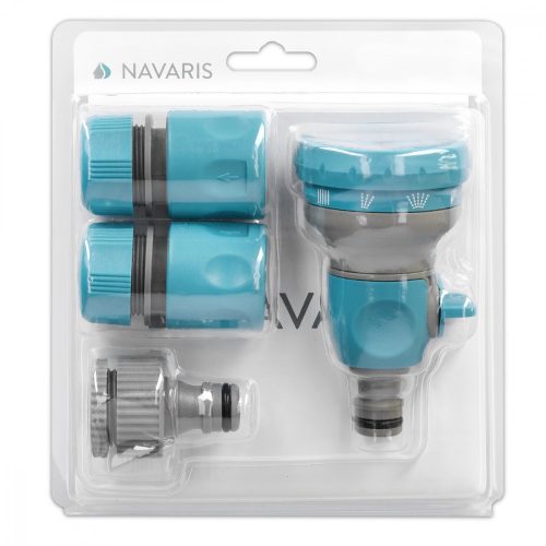 Комплект от 4 конектора за маркуч Navaris, дюза, комплект кран, конектор за маркуч, 51021.01