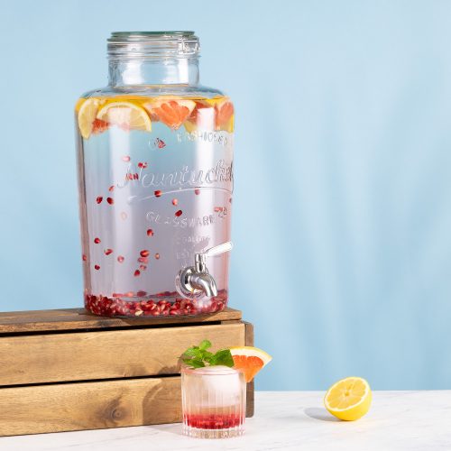 Диспенсър за напитки с кран и капачка с клипс Navaris, 8 L, 51379.01