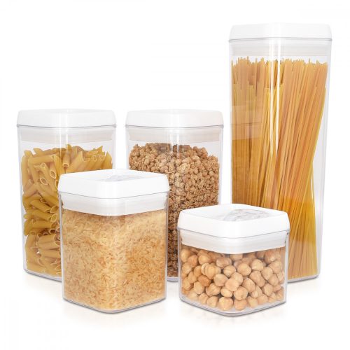 Комплект от 5 буркана за съхранение, 1700 ml, 1100 ml, 750 ml, 400 ml, 51459.01.05