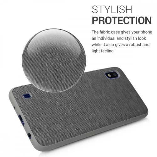 Кейс за Samsung Galaxy A10, Текстилен, Сив, 51540.22