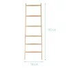 Scara suport prosoape Navaris, 170x56x3 cm, organizator mobil, picioare silicon, maro, silicon/bambus