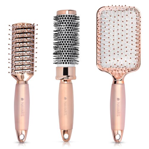 Комплект кръгли четки, четка скелет, четка за палитра, розово, 51639.02