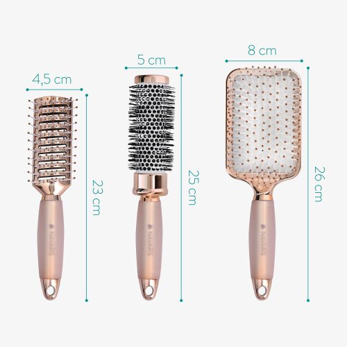 Комплект кръгли четки, четка скелет, четка за палитра, розово, 51639.02