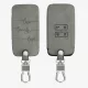 Капак за автомобилен ключ за Renault / Dacia - 4 бутона - Keyless Go, набук кожа, сив, 48565.09