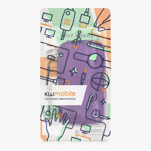 Универсален калъф за телефон L - 6,5 инча, неопренов, лилав, 46188.3.38