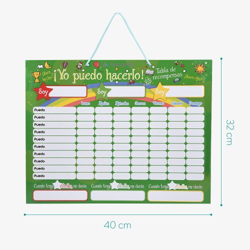 Детско табло със задачи/награди, 250 магнита, 40 x 32 см, испански език, 48146.08