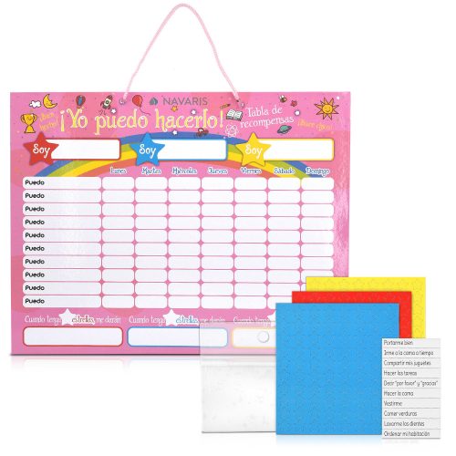 Детско табло със задачи/награди, 250 магнита, 40 x 32 см, испански език, 48146.09