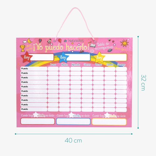 Детско табло със задачи/награди, 250 магнита, 40 x 32 см, испански език, 48146.09
