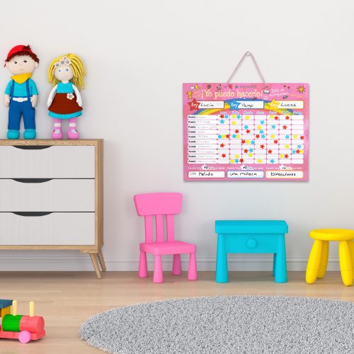 Детско табло със задачи/награди, 250 магнита, 40 x 32 см, испански език, 48146.09