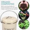 Cos de compost Navaris, 5 L, cu maner si filtru carbon activ, pentru bucatarie, crem, metal