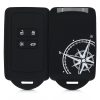 Капак за автомобилен ключ за Renault / Dacia - 4 бутона - Keyless Go, силикон, черен, 49769.09
