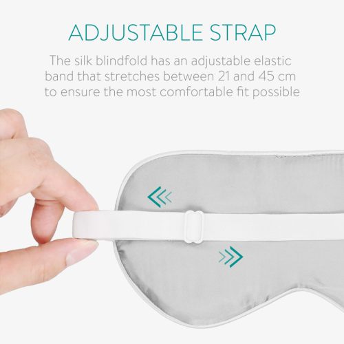 Сънна маска Navaris 100% коприна, регулируем ластик, калъф за съхранение, 48509.03