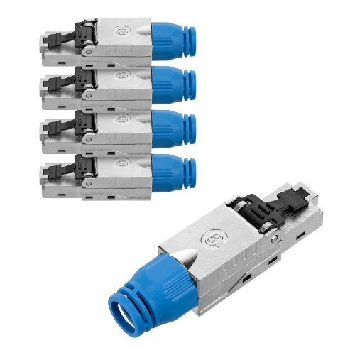 Комплект от 4 конектора CAT8 RJ-45 за екранирани Ethernet кабели CAT8, Kwmobile, многоцветни, метални, 52519.04