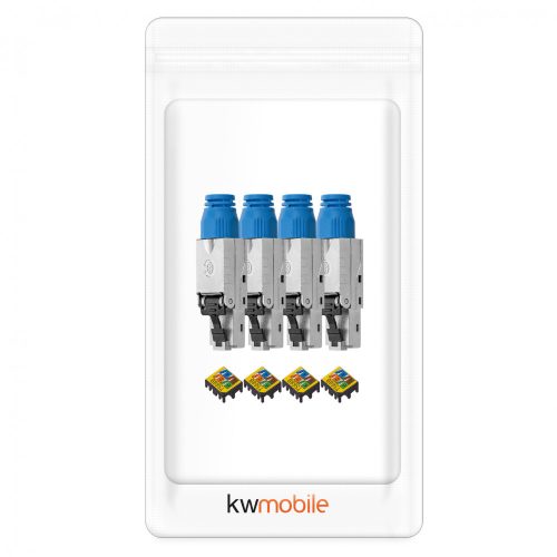 Комплект от 4 конектора CAT8 RJ-45 за екранирани Ethernet кабели CAT8, Kwmobile, многоцветни, метални, 52519.04