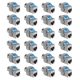 Комплект от 24 40 Gbit CAT8 конектора за RJ45 Ethernet кабели, Kwmobile, сребро, метал, 52517.24