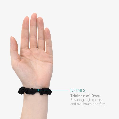 Комплект от 2 ленти за коса от 100% еластична коприна Navaris, черни, 52602.01.01